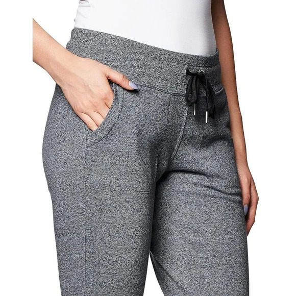 Calvin Klein Women's Premium French Terry Black Heather Fleece Jogger NWT - Picture 4 of 5